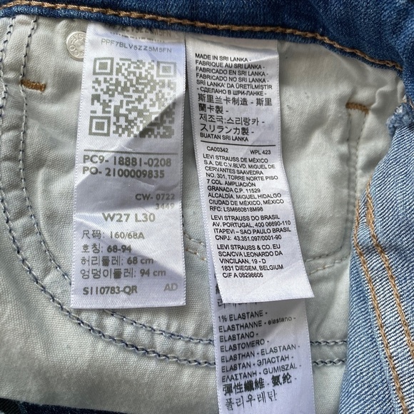 Levi's Women's 711 Skinny‎ Blue Jeans Size 27 - Picture 6 of 10